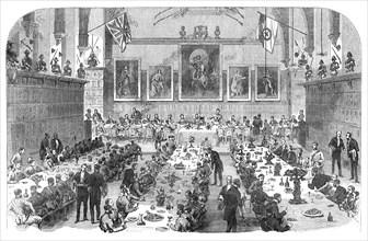 Dinner given by the Inns of Court Volunteers to the Universities Corps, 1868. Creator: Unknown.