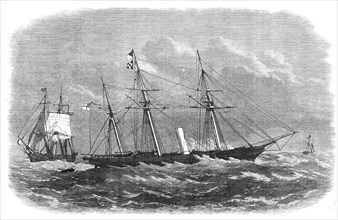 H.M.S. Vigilant on the seven-fathom patch in the Red Sea, 1868. Creator: Unknown.