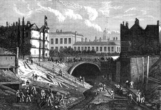 Junction of the St. John's Wood and Metropolitan Railways at Baker-Street, 1868. Creator: Unknown.