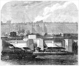 London improvements: Hungerford Pier on the Thames Embankment, 1869. Creator: Unknown.