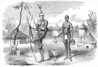 Mr. S. W. Baker’s explorations in Central Africa: homestead of natives of Gondokoro, 1865. Creator: Unknown.