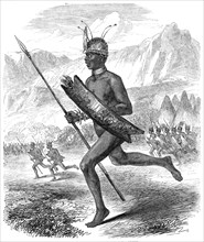Mr. S. W. Baker's explorations in Central Africa: Commoro, chief of the Latooka Tribe, 1865. Creator: Unknown.