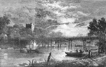 New iron bridge over the Thames at Cookham, 1868. Creator: Unknown.