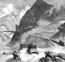 New overland route to India: Mont Cenis Railway - L'Echelle du Diable, 1869.  Creator: Unknown.