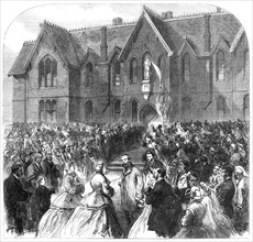 Opening of the Albert Infirmary...the statue of the late Prince Consort, Bishops Waltham..., 1865. Creator: Unknown.