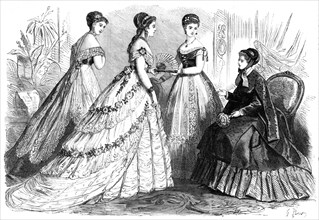 Paris fashions for February, 1868. Creator: Unknown.