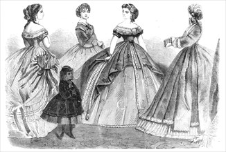 Paris fashions for January 1866, (1865). Creator: Unknown.