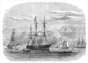 Queen Emma of the Sandwich Islands leaving H.M.S. Alert in Honolulu Harbour, 1868. Creator: Unknown.