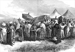 The Abyssinian Expedition: funeral of the widow of King Theodore at Aikhullet, 1868. Creator: Unknown.