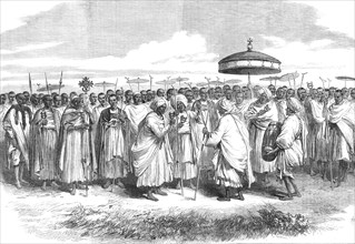 The Abyssinian Expedition: priests and villagers of Wadela singing the Song of Moses..., 1868. Creator: Unknown.