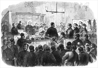 The Fenian Prisoners at the Bow-Street Police Court: examination of the prisoners, 1868. Creator: Unknown.