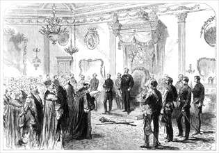 The Lord Lieutenant holding a State Reception at Dublin Castle,1869. Creator: Unknown.
