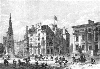 The Martyrs' Memorial, Taylor Institution, and Randolph Hotel, Oxford, 1868. Creator: Unknown.