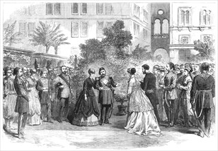 The Prince and Princess of Wales in Egypt:...Viceroy introducing Mrs. Stanton to the Princess, 1869. Creator: Unknown.