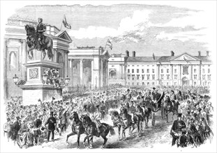 Visit of the Prince and Princess of Wales to Ireland: Royal Procession...College-Green..., 1868. Creator: Unknown.