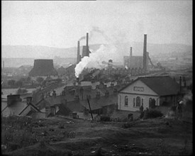 Smoke Rising from Factory Chimneys, 1933. Creator: British Pathe Ltd.