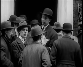 A Group of Male Union Leaders Standing in Front of 10 Downing Street, 1926. Creator: British Pathe Ltd.