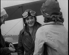 Two Female Civilians About to Pilot a Plane, 1931. Creator: British Pathe Ltd.