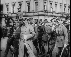 Marshall Jozef Pilsudski Reviewing Troops in Poland, 1926. Creator: British Pathe Ltd.