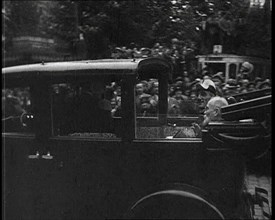 Car Driving Down a Road Containing Alexander I, His Majesty the King of Yugoslavia and..., 1934. Creator: British Pathe Ltd.