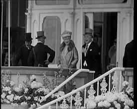 King George V and Queen Mary of Teck in the Royal Box at Ascot Race Course, 1931. Creator: British Pathe Ltd.