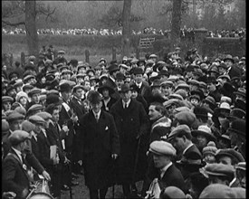 Edward Carson, Baron Carson, an Irish Unionist Politician, Walking Through a Crowd, 1921. Creator: British Pathe Ltd.