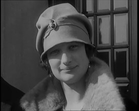 Crown Prince Leopold of Belgium and Princess Astrid of Sweden Walking With Her Parents..., 1926. Creator: British Pathe Ltd.