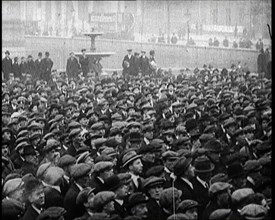 Crowds Gathering in Trafalgar Square, London, During a Demonstration About Unemployment, 1922. Creator: British Pathe Ltd.