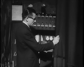 A Male Technician Backstage at the Theatre, 1931. Creator: British Pathe Ltd.