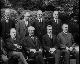 Members of the new National Government Posing for Photographs in the Garden of 10 Downing..., 1931. Creator: British Pathe Ltd.