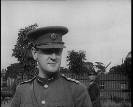 Irish Chair of the Provisional Government Michael Collins in Uniform, 1922. Creator: British Pathe Ltd.