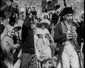 Scene from the Feature Film 'Nelson': Crowds of Actors in Period Costume Lining the..., 1920s. Creator: British Pathe Ltd.