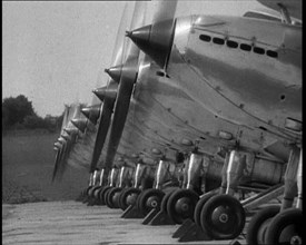 Planes Lined up Together, 1933. Creator: British Pathe Ltd.