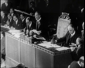 Members of the League of Nations Meeting in Geneva, 1926. Creator: British Pathe Ltd.