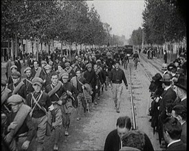 Italian Men on a Fascist March in Rome, 1922. Creator: British Pathe Ltd.