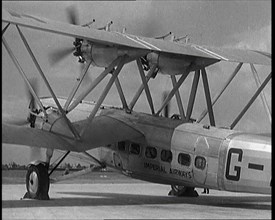 The British Imperial Airways Handley Page 'Hannibal' Biplane Airliner Taxiing at Radlett Air...,1931 Creator: British Pathe Ltd.