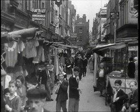 Crowds Milling Around Berwick Street Market, 1930s. Creator: British Pathe Ltd.