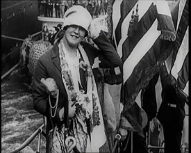 Gertrude Ederle, the First Woman to Swim the Channel, Arriving in New York City, 1926. Creator: British Pathe Ltd.