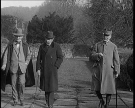 British Prime Minister David Lloyd George, French Prime Minister Aristide Briand, and..., 1921. Creator: British Pathe Ltd.