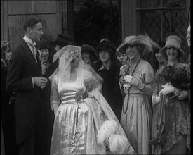 Family Gathering for Photographs at the Wedding of Beatrice Lillie and Sir Robert Peel..., 1920. Creator: British Pathe Ltd.