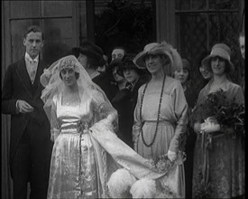 Family Gathering for Photographs at the Wedding of Beatrice Lillie and Sir Robert Peel..., 1920. Creator: British Pathe Ltd.