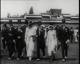 Well Dressed People Walking Across the Pitch at Lord's Cricket Ground, London, 1920. Creator: British Pathe Ltd.