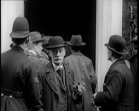 A Group of Male Union Leaders Standing in Front of 10 Downing Street, 1926. Creator: British Pathe Ltd.