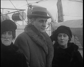 Emma Asquith, Countess of Oxford and Asquith on Deck of a Ship, 1921. Creator: British Pathe Ltd.