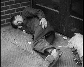 Man Sleeping in a Doorway, 1933. Creator: British Pathe Ltd.