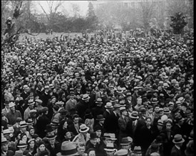 Large Crowd Standing Outside, 1933. Creator: British Pathe Ltd.