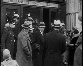 Crowd of Civilians Outside of 'The Bank of United States', 1932. Creator: British Pathe Ltd.