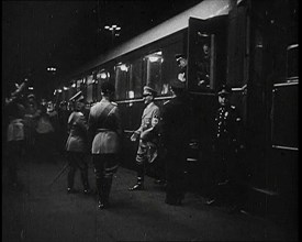 Benito Mussolini, the Italian Leader, Standing on a Platform With King Victor Emmanuel III..., 1938. Creator: British Pathe Ltd.