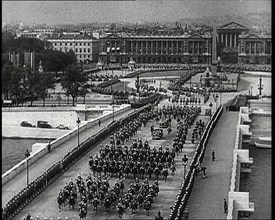 The Parade of King George VI and Queen Elizabeth Travelling South from the Place de Concorde...,1938 Creator: British Pathe Ltd.