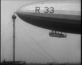 The 'R.33' Zeppelin Tied To a Mooring Mast, 1924. Creator: British Pathe Ltd.